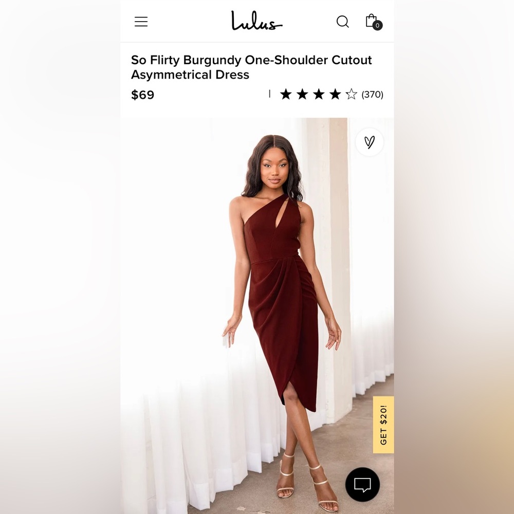 Lulu’s Burgundy One Shoulder Dress